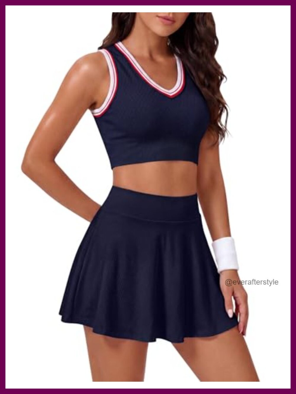Womens Two Piece Tennis Dress Athletic Golf Mini Skirt Built-in Shorts